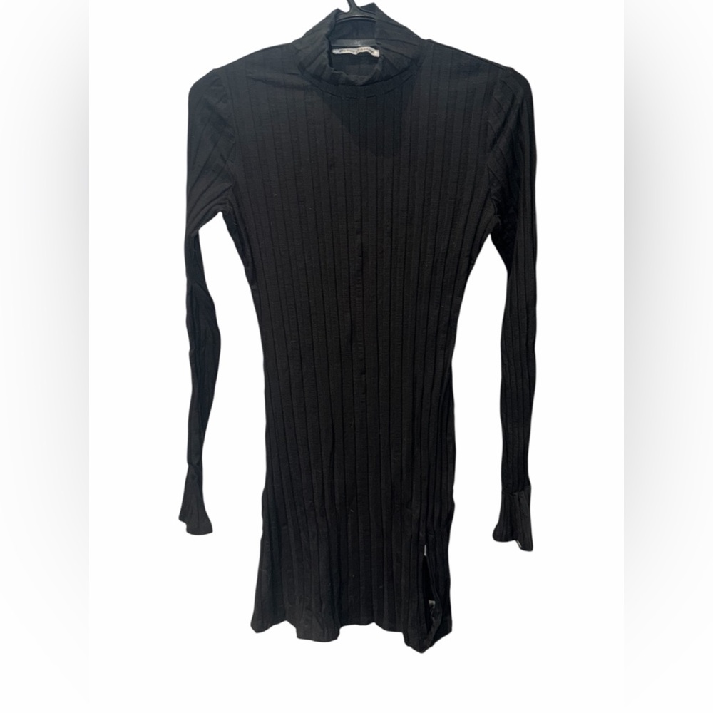 Women’s Reformation Black Ribbed Long Sleeve dress size small